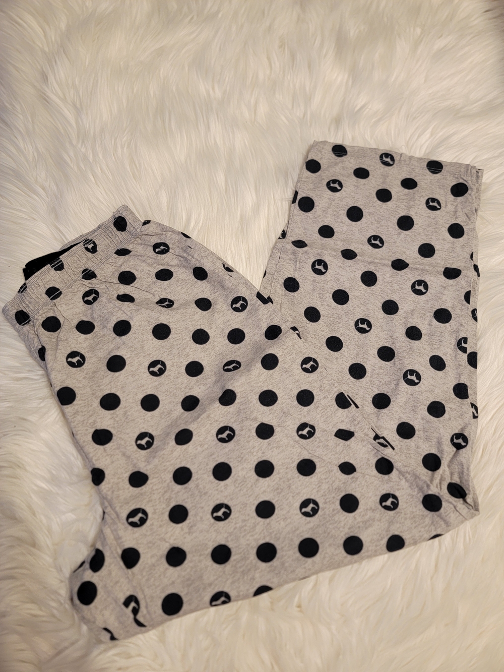 PINK Victoria's Secret Gray Polka Dot Lounge Pants